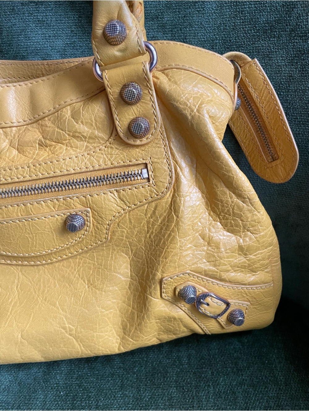 Balenciaga Mustard Yellow Leather Satchel - Picture 5 of 11